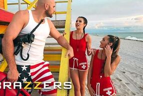 BRAZZERS - Lifeguards Kylie Rocket And MacKenzie Mace Take Turns Getting Their Wet Pussies Pounded By JMac