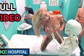 Hot Russian blonde Katrin Tequila gags on Doctors cumshot like a champ