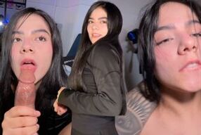 Innocent 18-year-old Latina deepthroats & fucks POV-style with her tight pink pussy