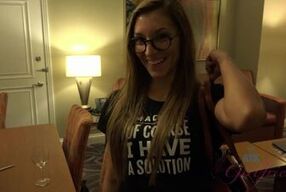 Watch Moka, the petite brunette, strip down and tease you with her tight body in stockings