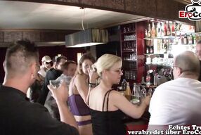 Sex in the German swinger club and a woman fucks her way through