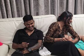 Boy behind Indian sex scene shakes his cock in front of girls