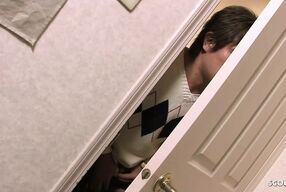 Japanese Step-Sister 18 caught masturbate with Vibrator and seduce to First Time Creampie Sex