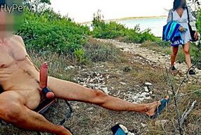 Caught cheating on her boyfriend on the beach, this amateur babe gets naughty and goes for a risky public flashing