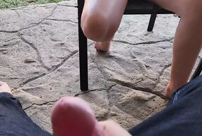 Hot Blonde Flashing Her Pussy While I Watch and Jerk off