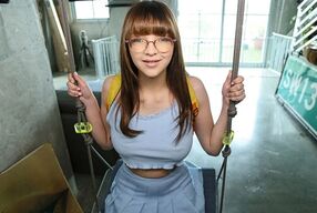 Stepbro's Monster Cock Stretches His Hairy Stepsister's Tight Pussy