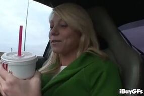 Busty blonde strips off to get nasty