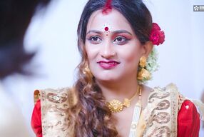 Desi Newly Married StarSudipa Fucked by a thief Infront of husband and turns into a Hardcore Threesome ( Hindi Audio )