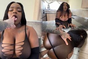 Busty Ebony Step Sister Just Wanted to Make Tea but Instead, Ended up with a Creampie