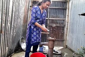 Bangladeshi Young Village Girl Bathroom Bath adn Boobs Show
