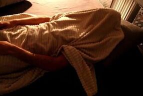 Naked under my favourite velvet blanket - leads to a moaning, full body shaking orgasm