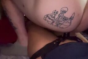 Strap on riding for her pleasure.