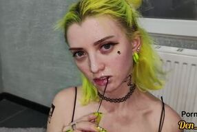 a selection of a lot of serma for a cute schoolgirl with glasses