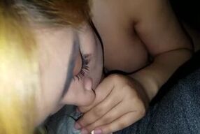 Teen moans with a cock in her mouth