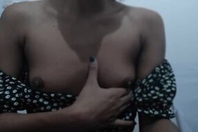 Horny teen masturbating in her parents bed