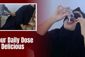 Hijab Girl with Niqab Drink a Fresh Cum from A Stranger in Waiting Room - Minokiiko