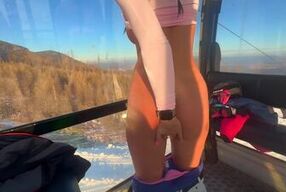 Extremely risky outdoor sex in a cabin above the ski slope - TonnyAndMiaLove