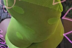 Green nylons with dots so lovely.