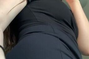 Naughty Redhead Slut with Big Ass Teases You in Tight Black Dress with Dirty Talk and JOI