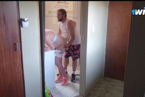 Quickie with the neighbours wife in the bathroom