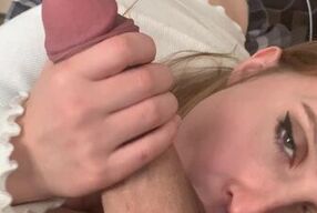 Blonde Teen makes Big Dick disappear with her little mouth - College Fun - Laney Grey - Brad Newman