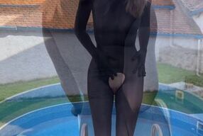 Nylon bodysuit tease in the pool (teaser)