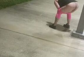 KittenJJ now on Onlyfans - I had to PEE... Late Night Golden Shower by the Tennis Courts