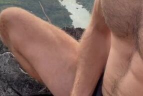 Straight Fit Hairy Guy Mountain Masturbation
