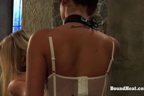 Horny Lesbian Mistress Uses Big Strapon To Penetrate Deep In Slave Pussy