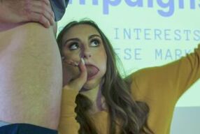 The Entire Office Uses Penelope Kay's Mouth and Cunt as a Cock Hugger