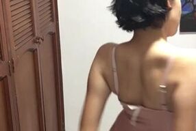 Hot friend does naked dance and shows her tits