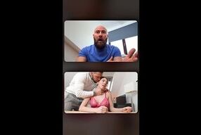 A morning video call turns into Cheating right in front of her Boyfriend