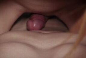 My stepsister is rubbing her wet pussy on my dick so I can't resist and I cum