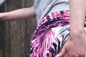 Hot milf masturbates in public