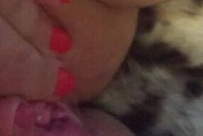 Digging out my pussy, 4 finger stretching, labia pulling, knuckle stroking