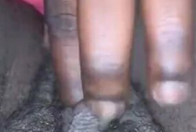 Married Neighbor Plays with Fat Black Pussy during Quarantine
