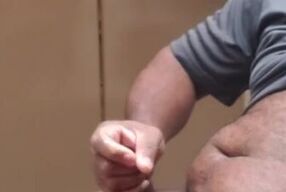 On bath room counter jacking off