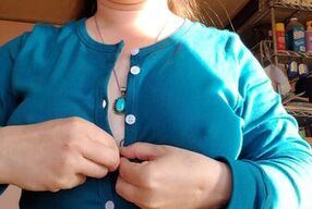 Taking my beautiful tits out of long johns